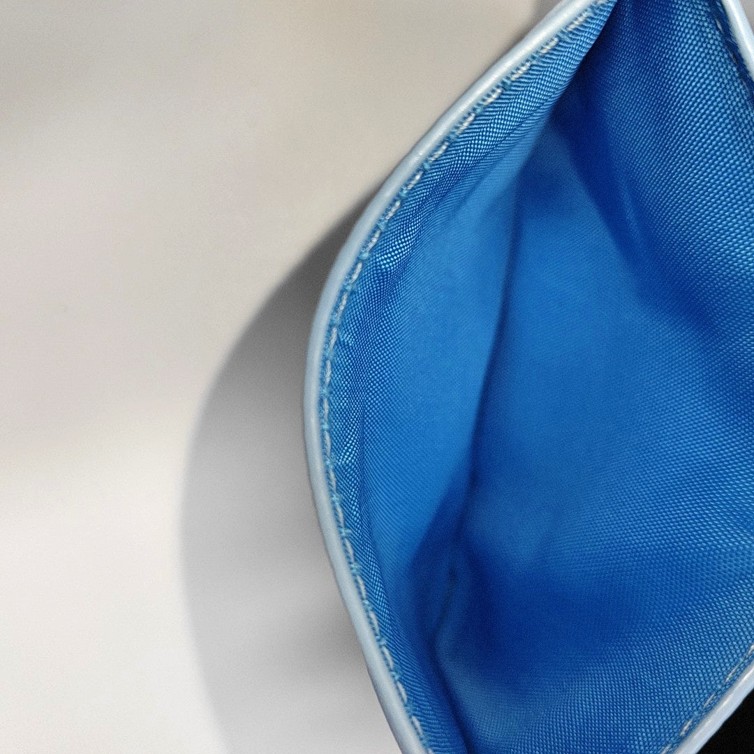 Gancini Calfskin Blue Card Holder