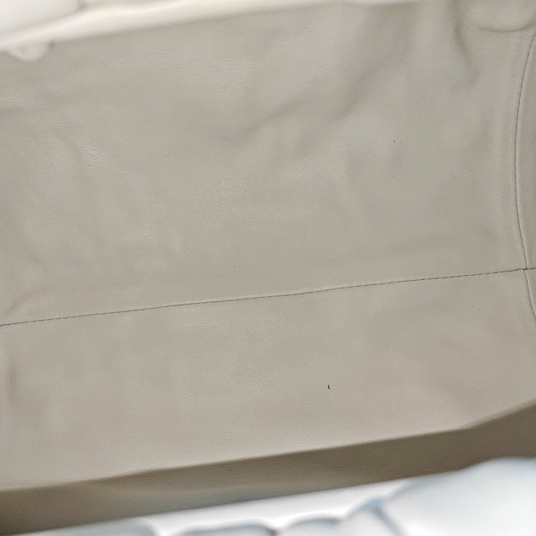 Authenticated pre-owned  The Pouch Calfskin White - Top Handle Bag at Looply