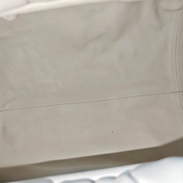 Authenticated pre-owned  The Pouch Calfskin White - Top Handle Bag at Looply