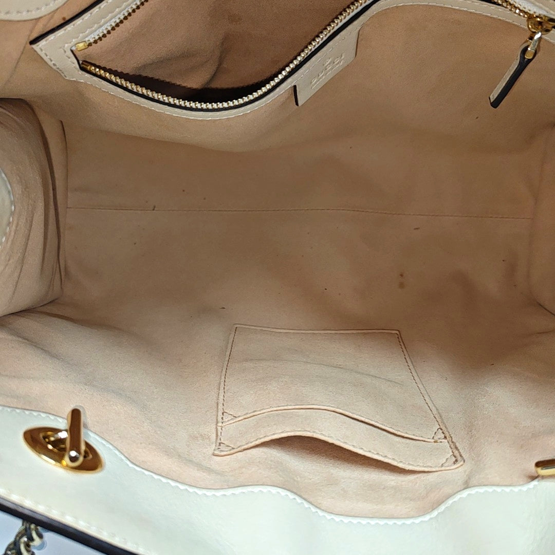 Padlock Medium Monogram Coated Canvas Beige