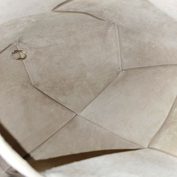 Suede Tote Bag Beige