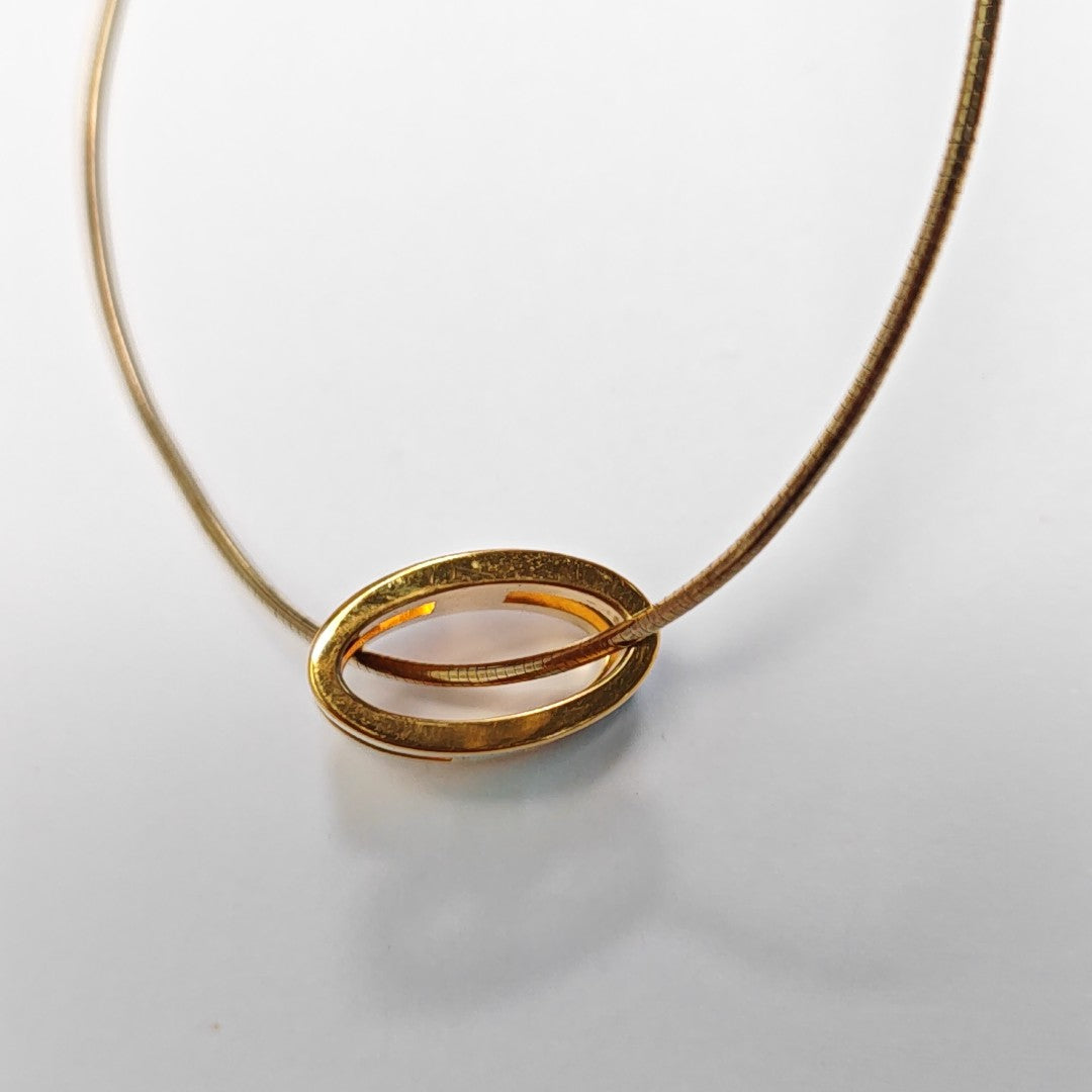 Pop H 925 Sterling Silver Gold Necklace