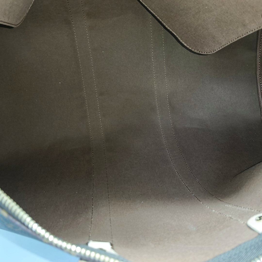 KEEPALL 45 Monogram Coated Canvas Brown