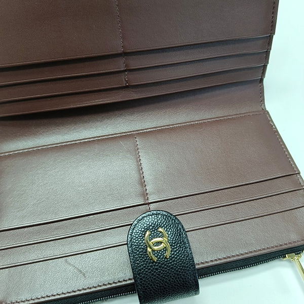 Quilted Lambskin Wallet Large Black
