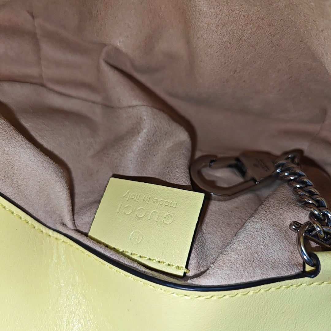 GG Marmont Mini Chevron Lambskin Green