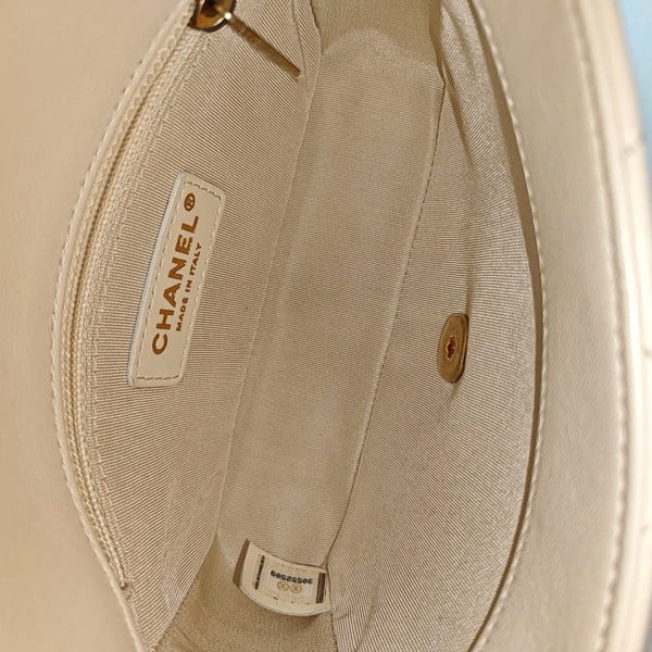 Quilted Calfskin Shoulder Bag White