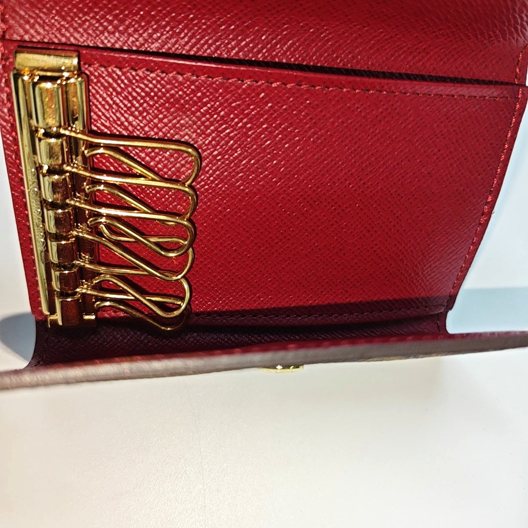 Monogram Coated Canvas Key Pouch Brown