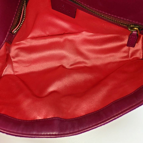 GG Marmont Medium Quilted Velvet Red