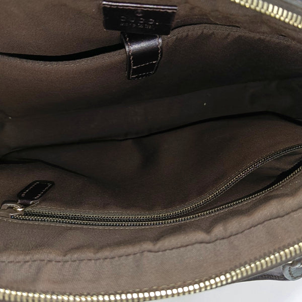 Coated Canvas Shoulder Bag Brown
