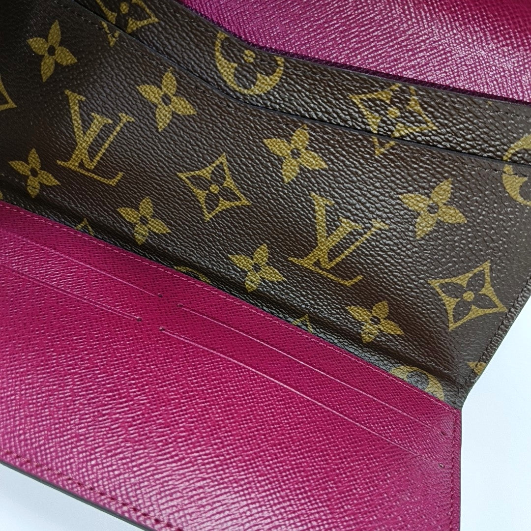EMILIE Monogram Coated Canvas Brown Wallet