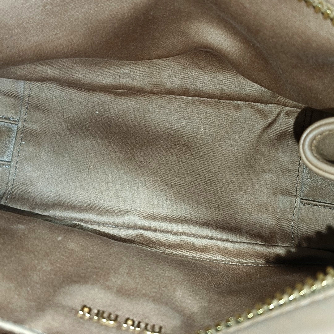 Calfskin Top Handle Bag Brown