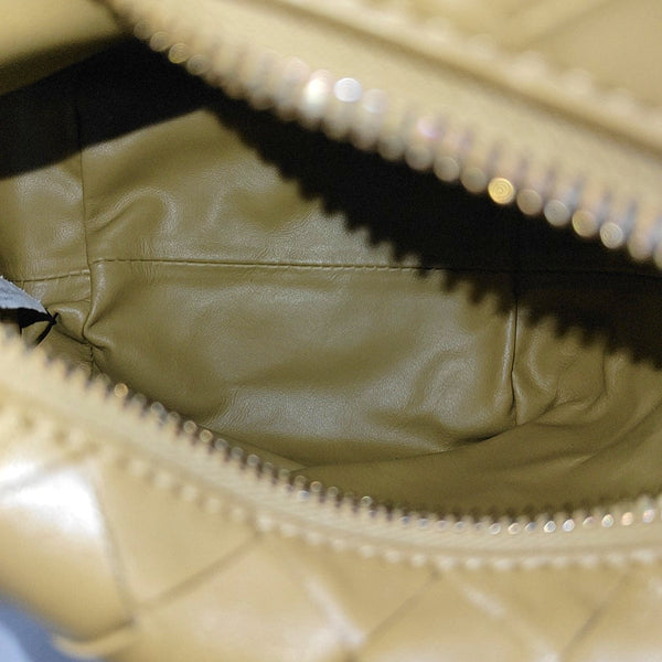 Lambskin Top Handle Bag Brown