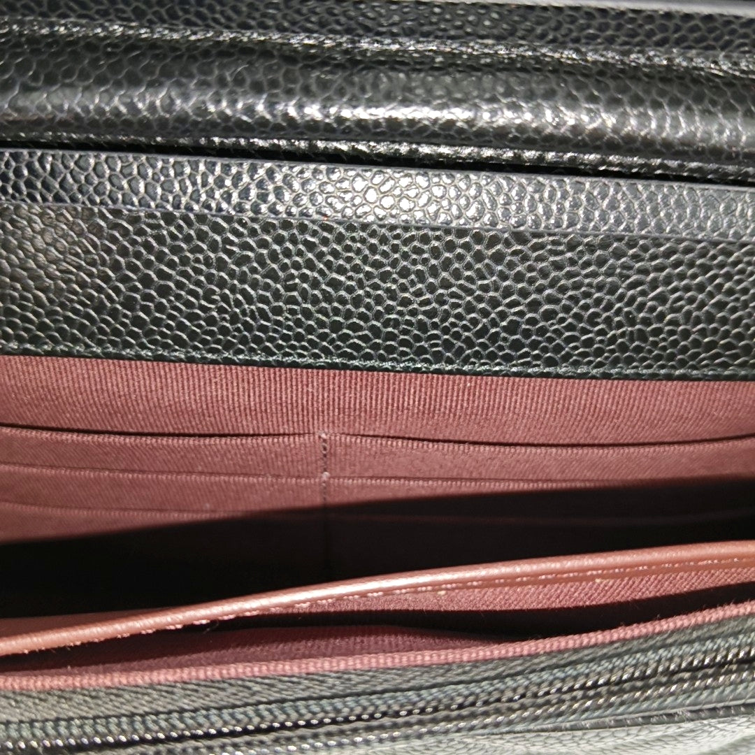 WOC Quilted Grained Calfskin Black