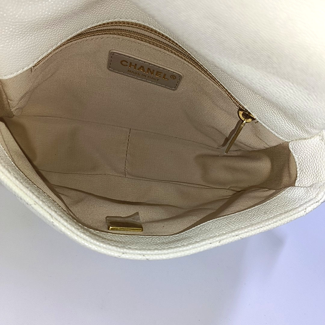 WOC Quilted Grained Calfskin White