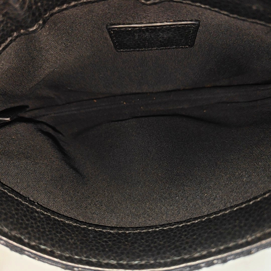 Saddle Medium Oblique Canvas Black