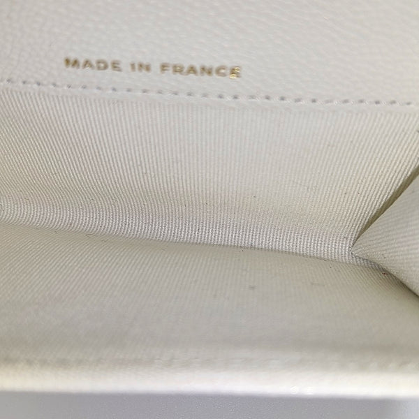CLASSIC FLAP Quilted Grained Calfskin White