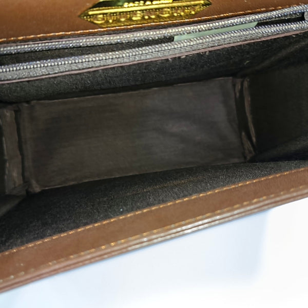 Calfskin Top Handle Bag Brown