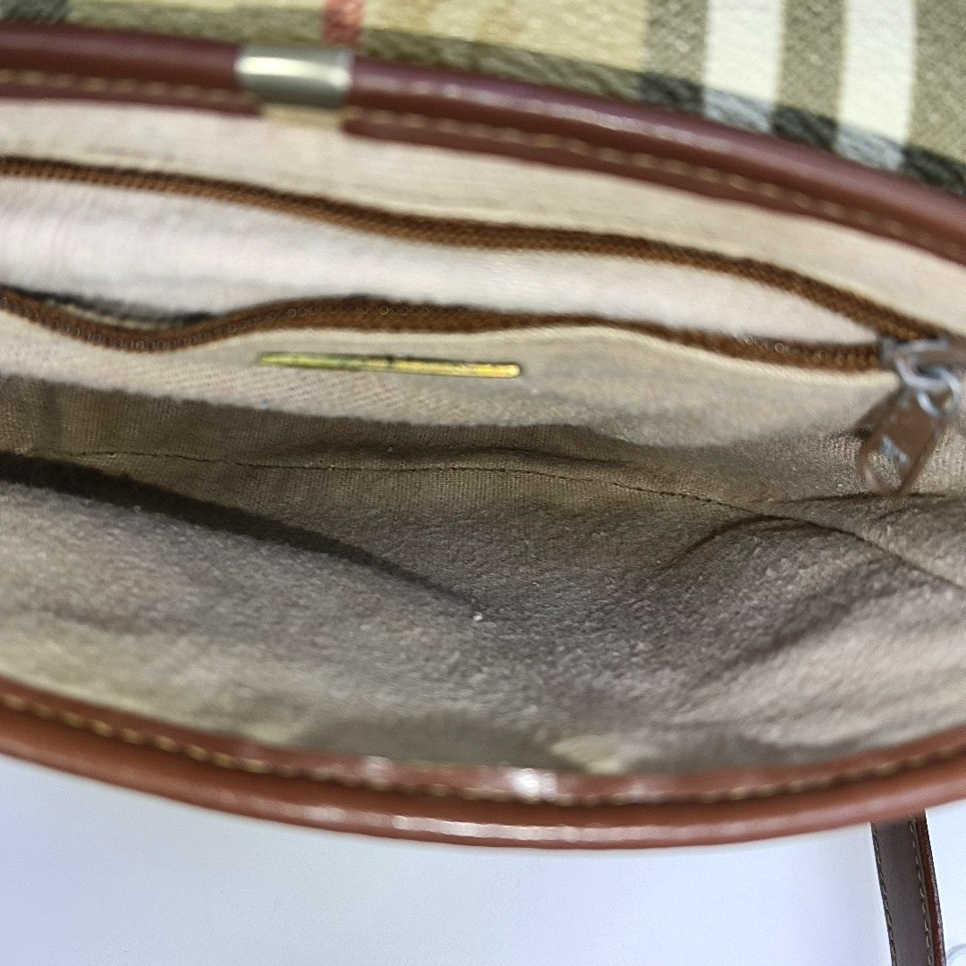 Coated Canvas Shoulder Bag Beige