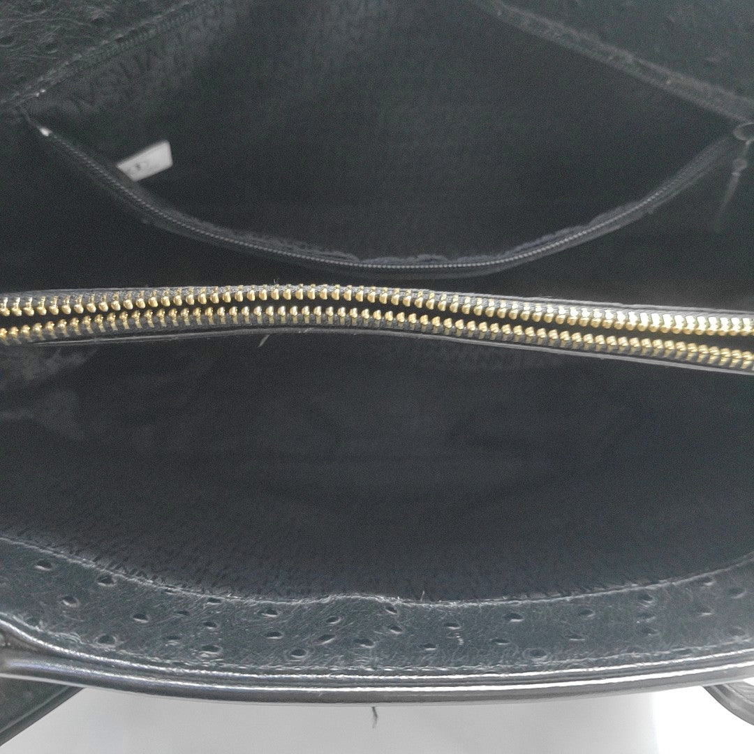 Ostrich Shoulder Bag Black