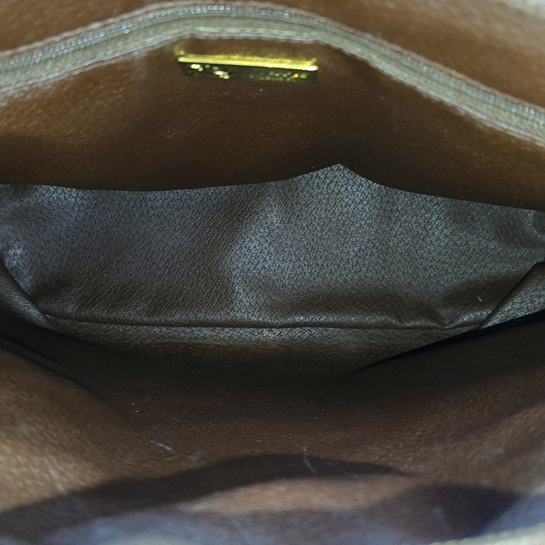 Coated Canvas Shoulder Bag Green