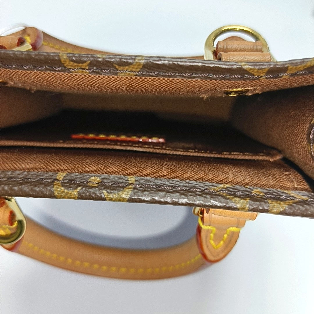 SAC PLAT Mini Monogram Coated Canvas Brown
