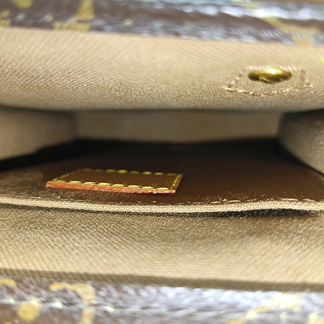SAC PLAT Mini Monogram Coated Canvas Brown