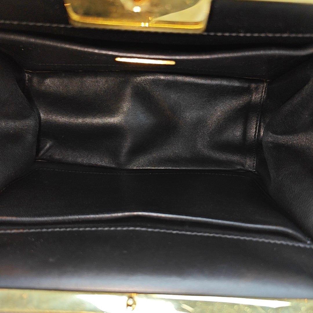 Light Frame Saffiano Calfskin Black