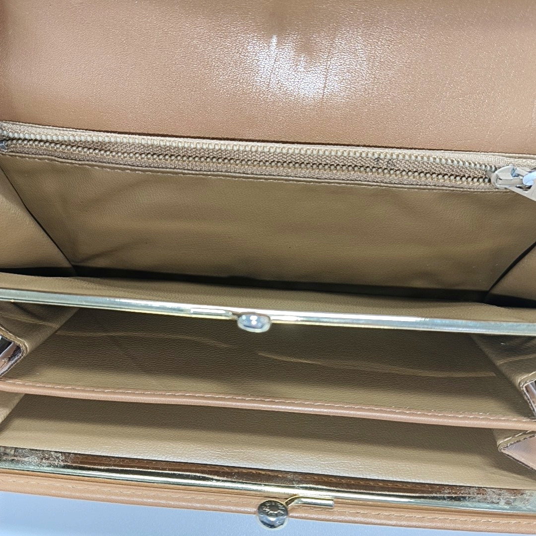Coated Canvas Wallet Beige