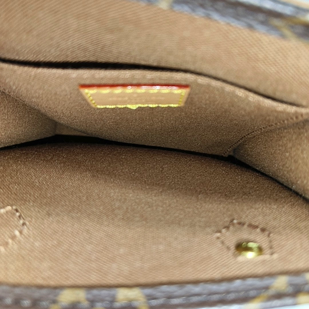 SAC PLAT Mini Monogram Coated Canvas Brown