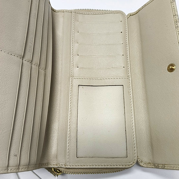 Monogram Leather Wallet Beige