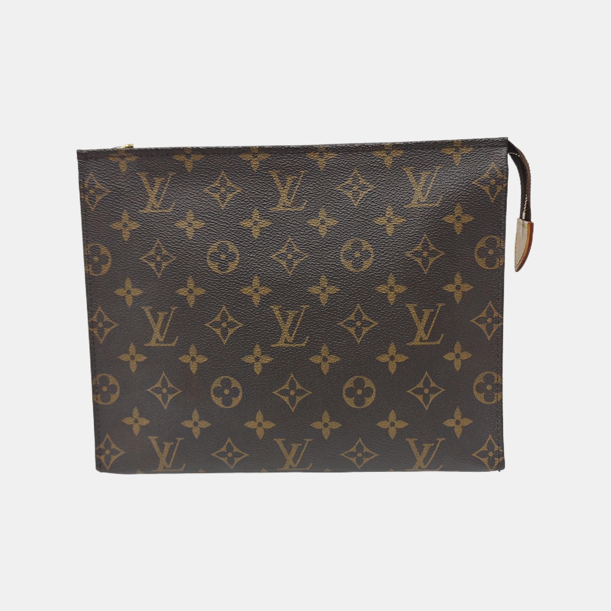 TOILET POCKET 26 Monogram Coated Canvas Brown