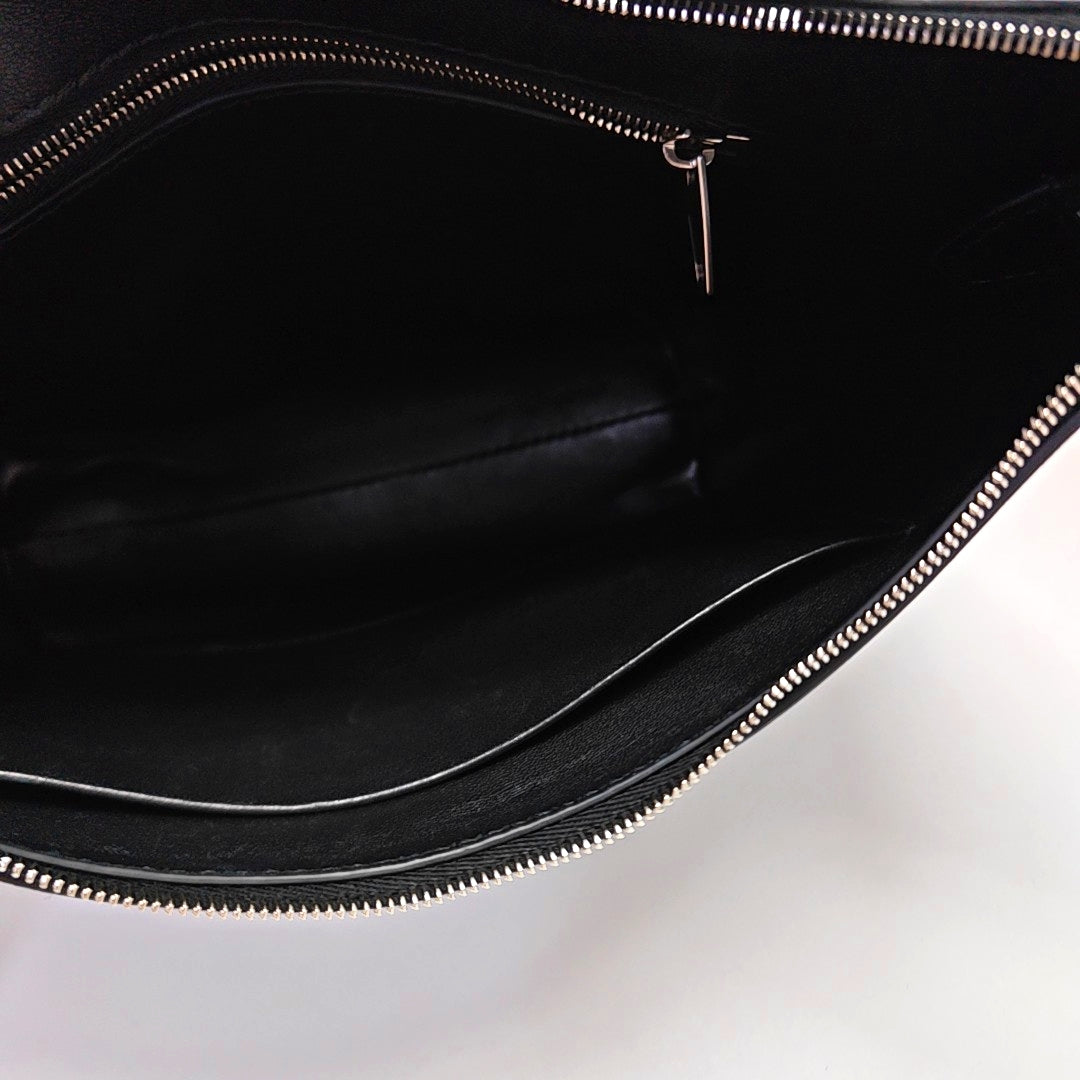 Calfskin Top Handle Bag Black