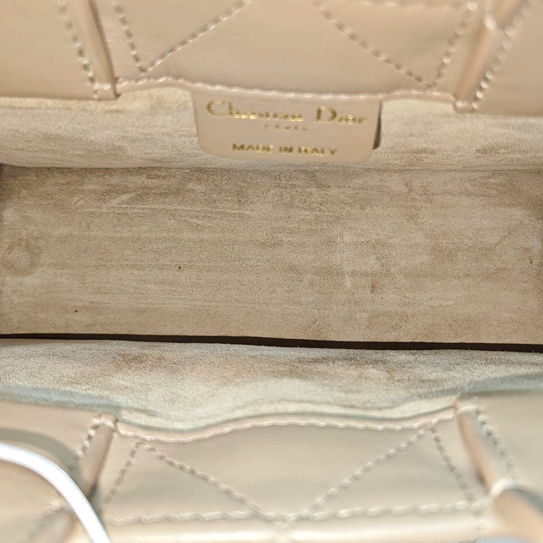 Book Tote Mini Cannage Calfskin Gray