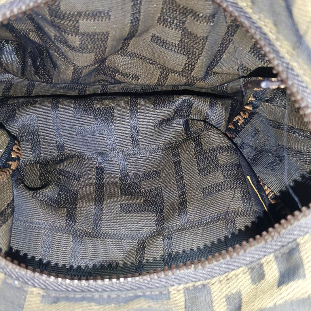 Fabric Top Handle Bag Brown