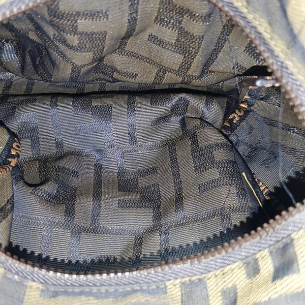 Fabric Top Handle Bag Brown
