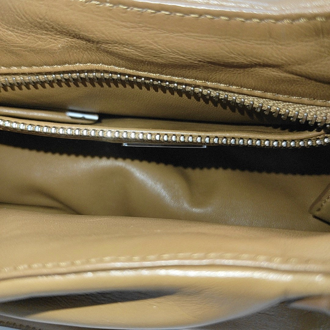 Lambskin Shoulder Bag Brown