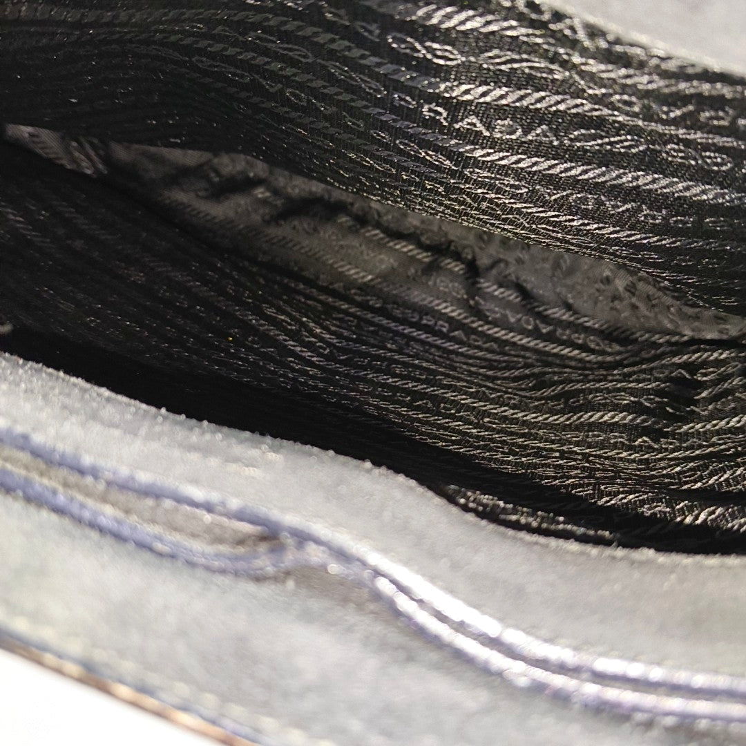 Suede Top Handle Bag Gray