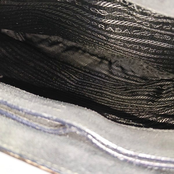 Suede Top Handle Bag Gray