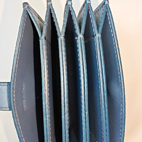 STRAP Calfskin Blue Card Holder