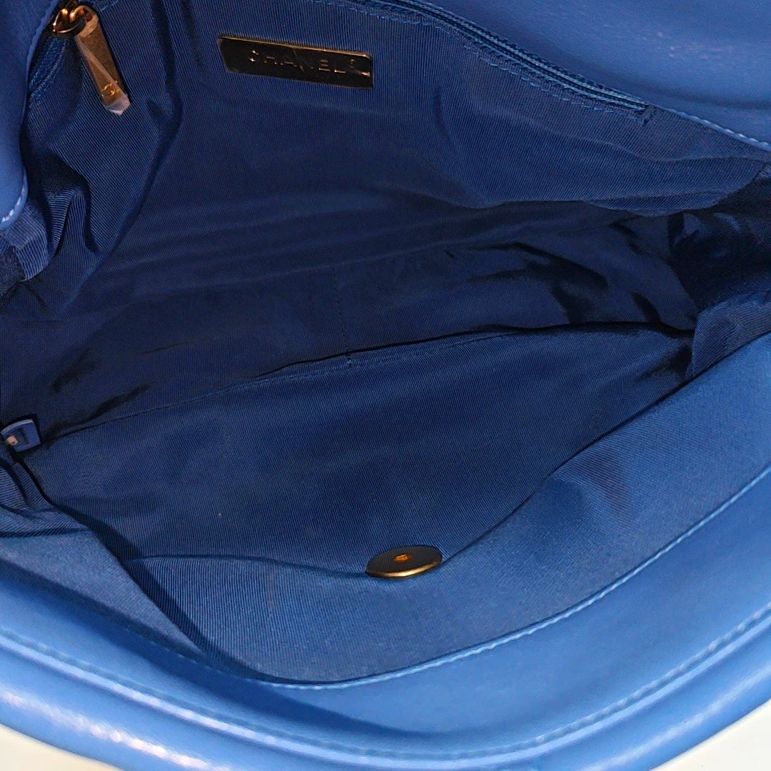 CHANEL 19 Large Quilted Lambskin Blue