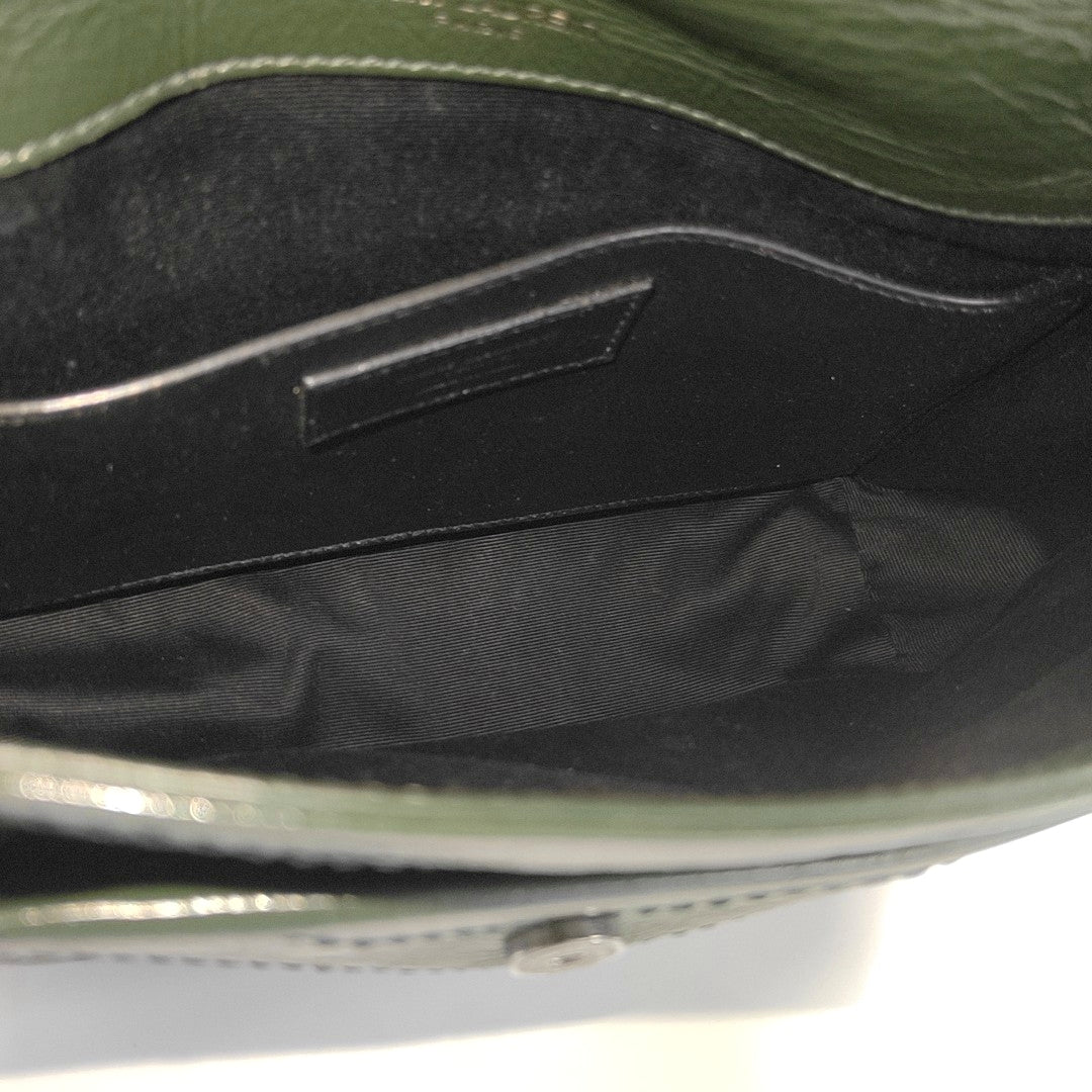 NIKI Small Chevron Calfskin Green