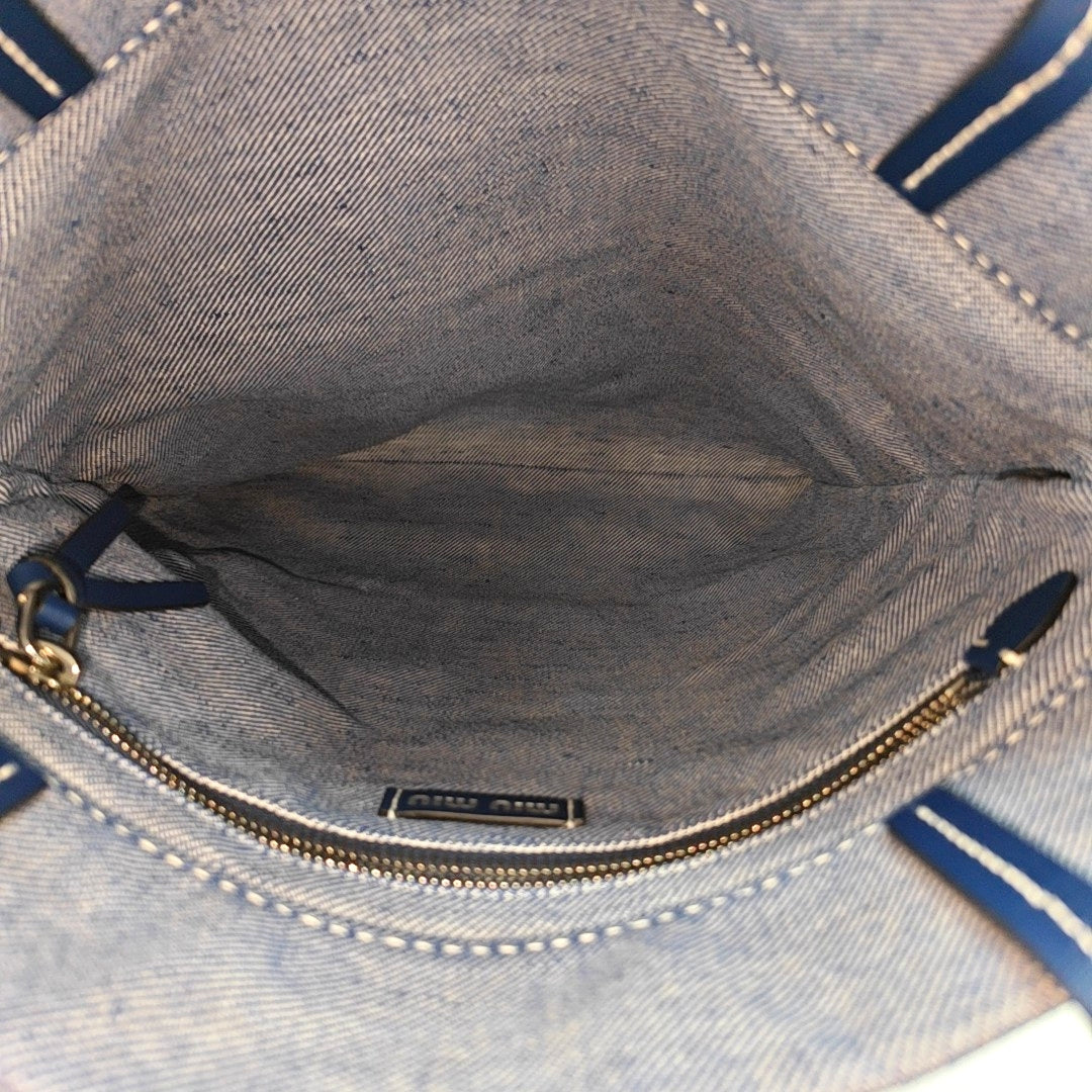 Fabric Shoulder Bag Blue