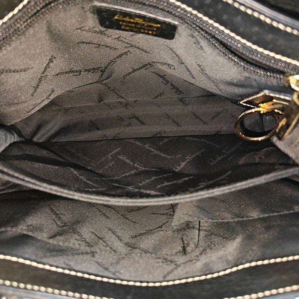 Calfskin Top Handle Bag Black