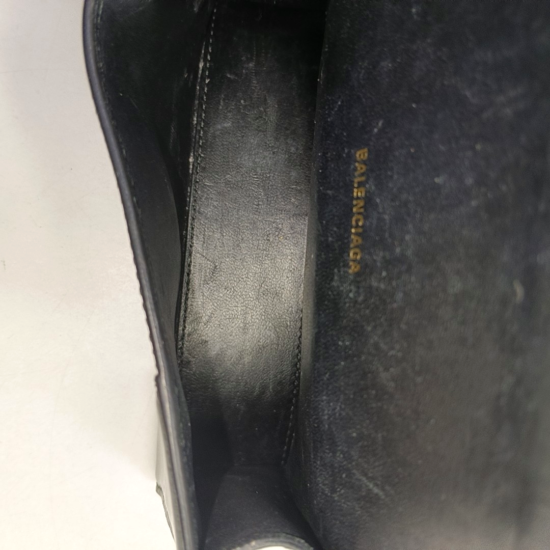 Hourglass Wallet On Chain Mini Calfskin Black