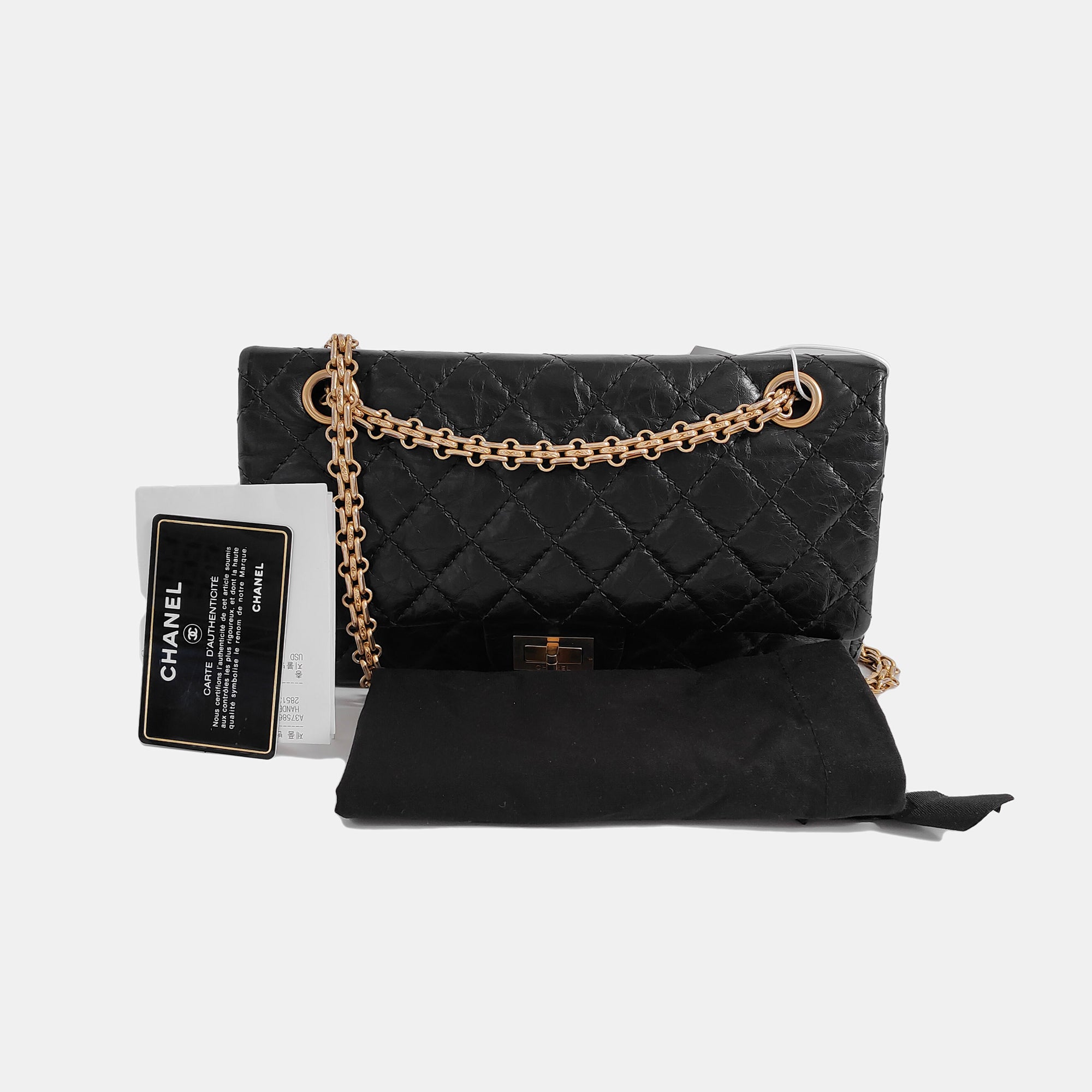 2.55 225 (small) Quilted Calfskin Black