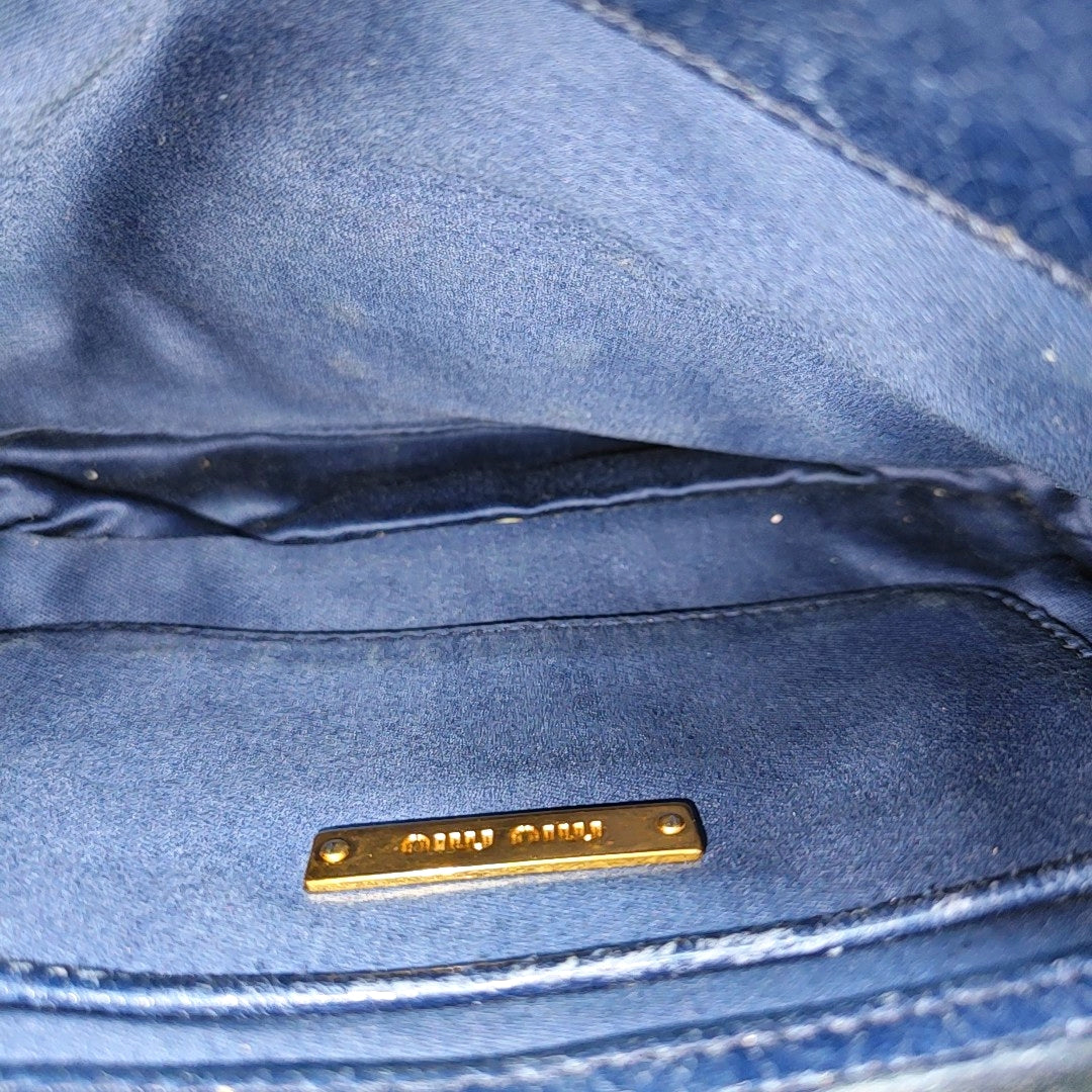 Quilted Lambskin Shoulder Bag Blue