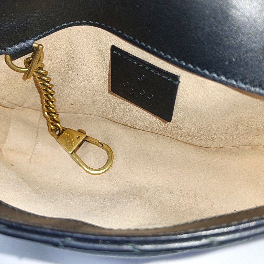 GG Marmont Mini Quilted Calfskin Black