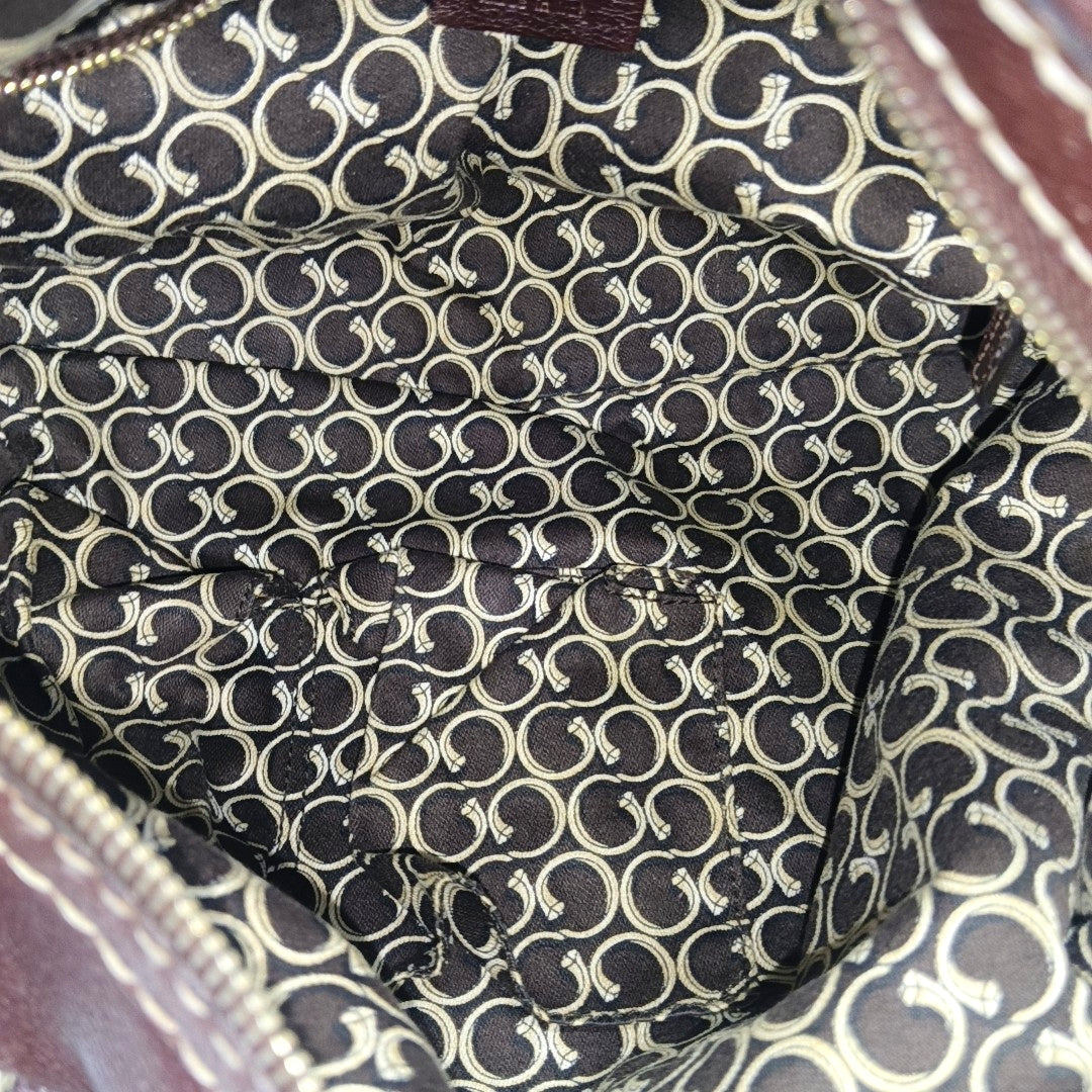 Calfskin Top Handle Bag Brown