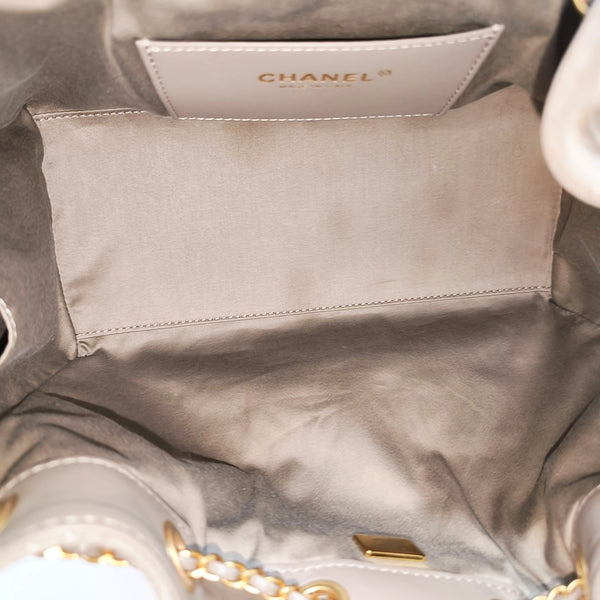 CHANEL 25 Small Quilted Suede Gray