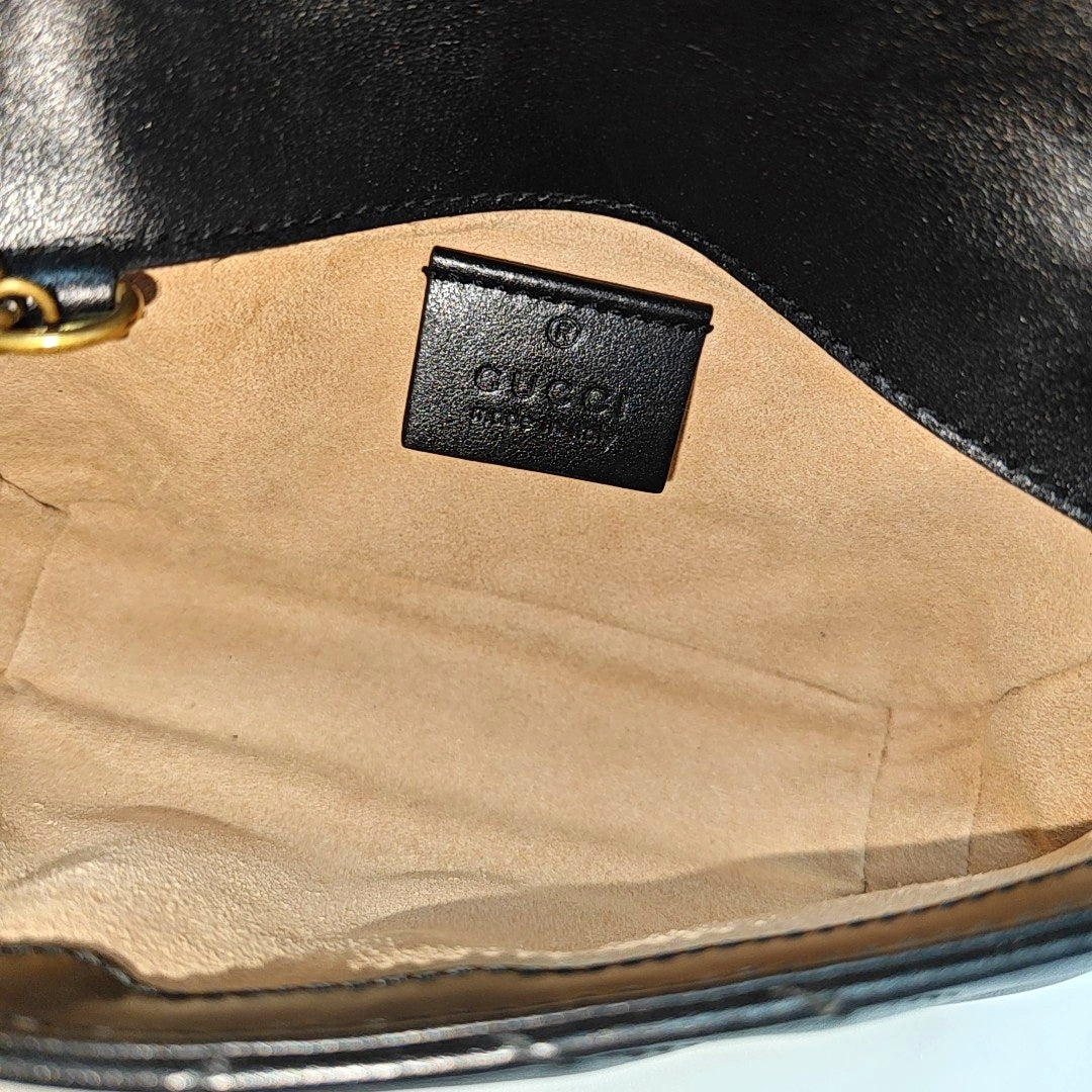 GG Marmont Mini Quilted Calfskin Black